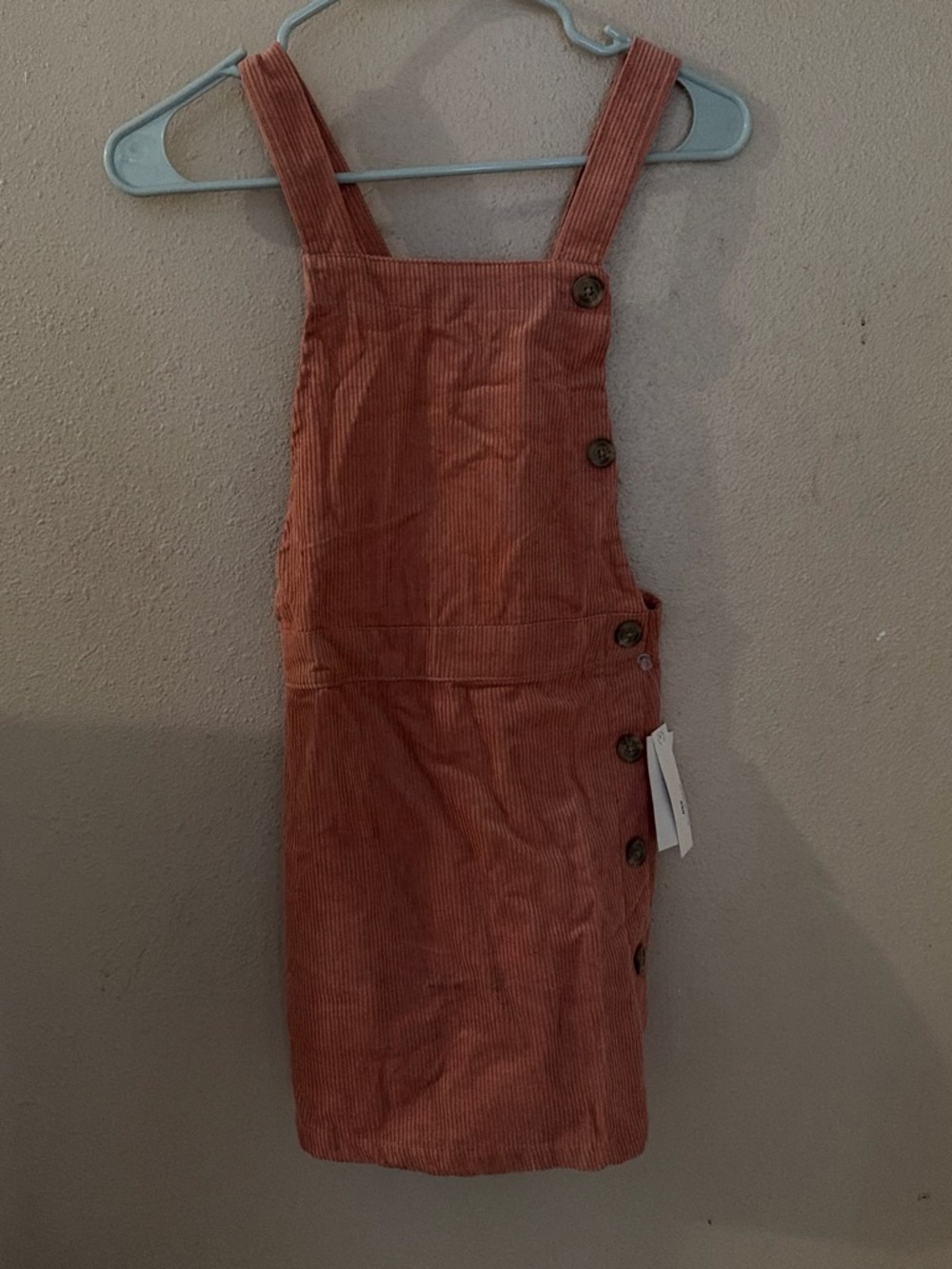 Wallflower Girls Rust Corduroy Pinafore Dress